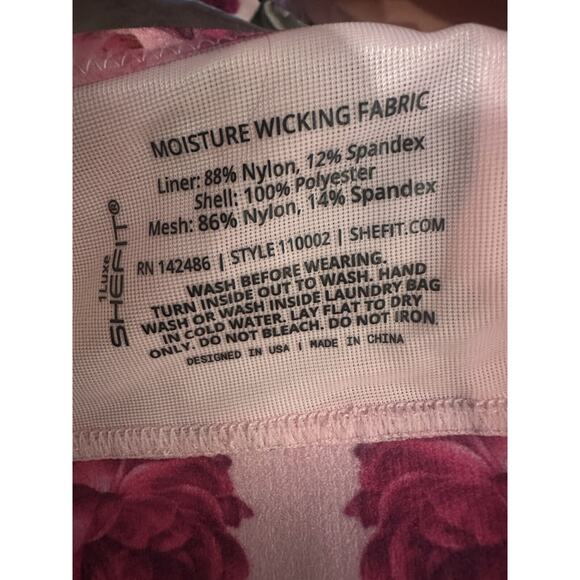 Shefit Ultimate Sports Bra High Impact Pink Floral Front Zip Size 1Luxe 40-42 - Picture 6 of 14